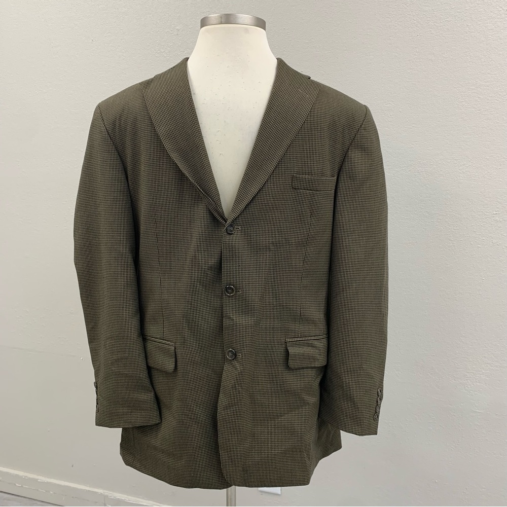 Haggar Men's Brown Houndstooth Pattern Sport Coat Blazer